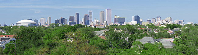 Panorama of New Orleans Skyline.