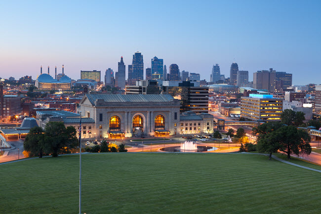 Kansas City, Kansas at Dusk.