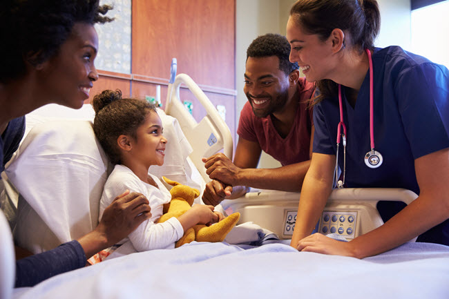 Pediatric Nurse Seeing a Little Girl.