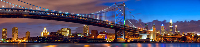 Panoramic View of the Philadelphia Skyline.